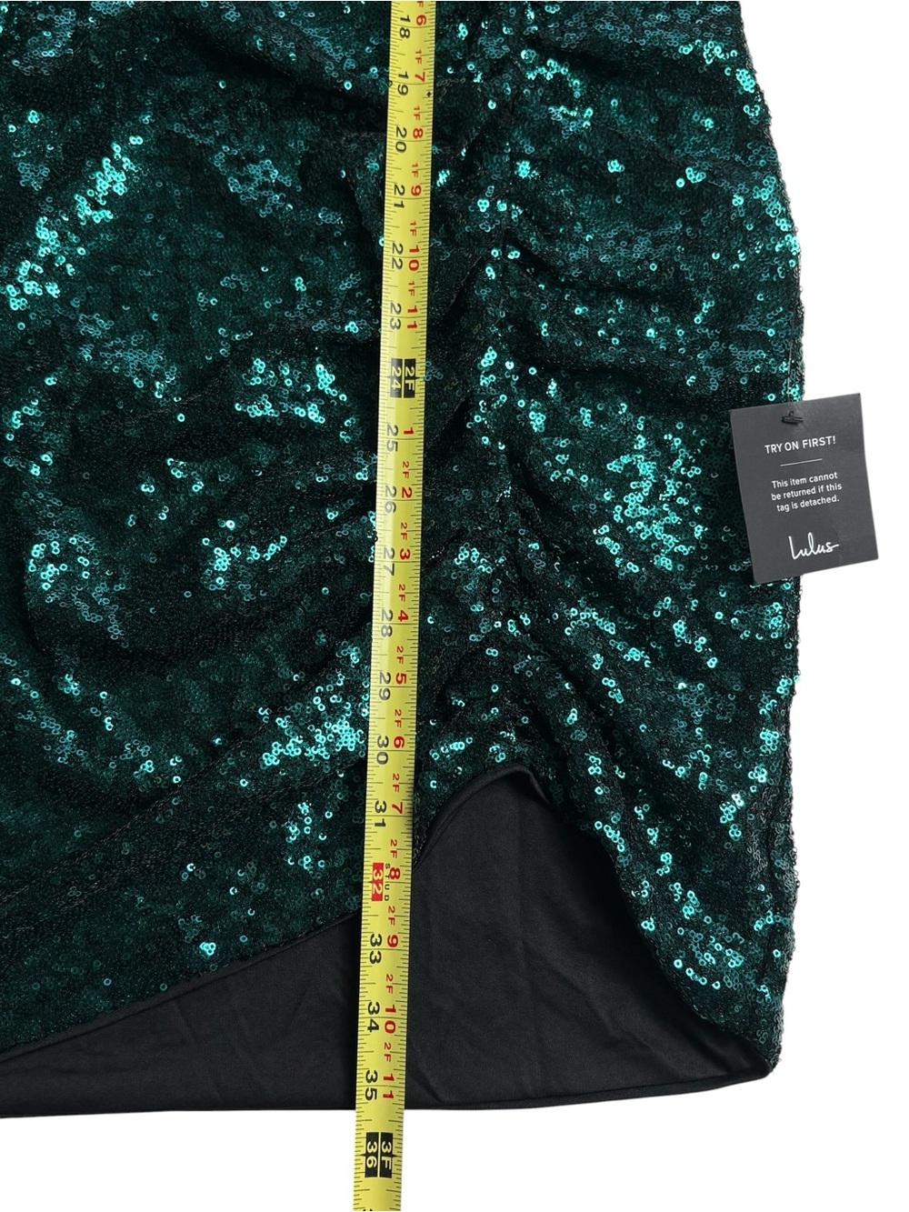 NWT Lulus Get Festive Emerald Green Sequin Bodycon Mini Dress L Large - Picture 11 of 16